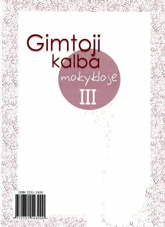 Gimtoji kalba mokykloje, III dalis
