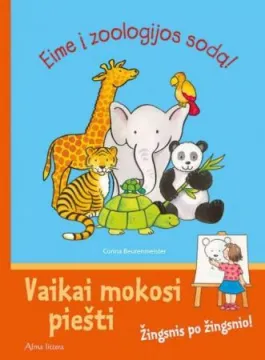 Eime į zoologijos sodą. Vaikai mokosi piešti