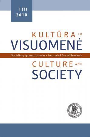 Kultūra ir visuomenė/ Culture and Society 1 (1), 2010