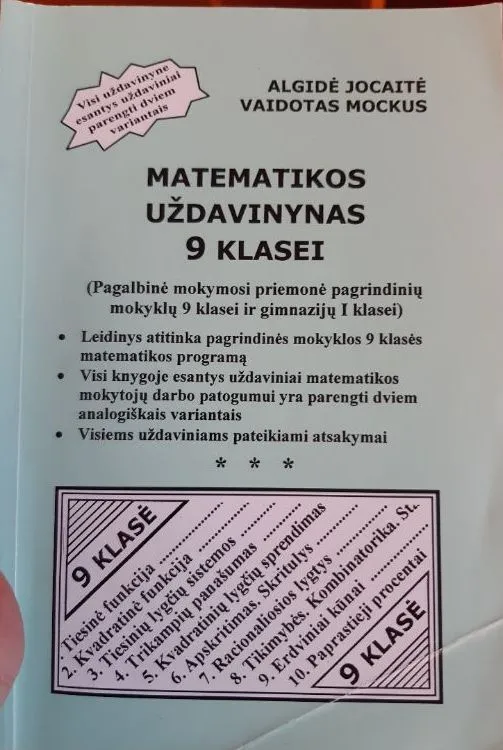 Matematikos uždavinynas 9 klasei