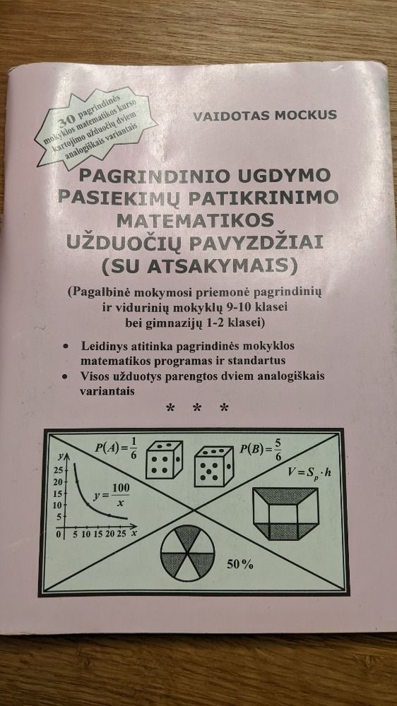 Pagrindinio ugdymo pasiekimų patikrinimo matematikos užduočių pavyzdžiai