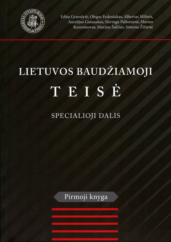 Lietuvos baudžiamoji teisė. Specialioji dalis. 1 knyga