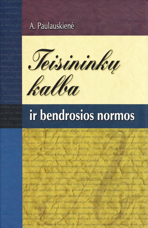 Teisininkų kalba ir bendrosios normos