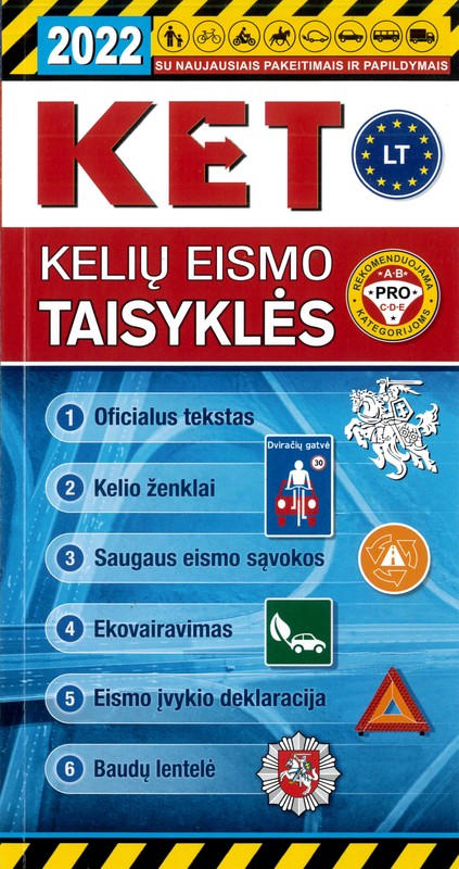 Kelių eismo taisyklės 2022 su ekovairavimo patarimais