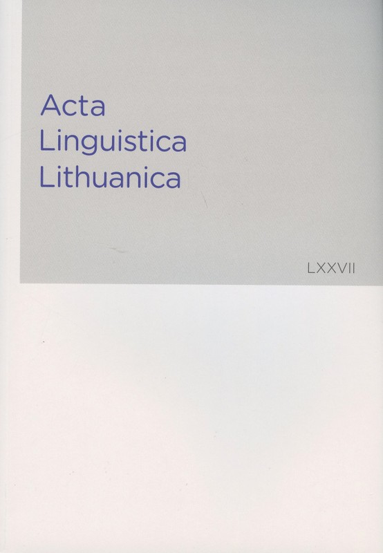 Acta Linguistica Lithuanica 77
