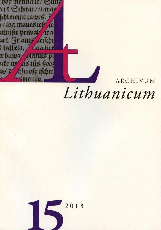 Archivum Lituanicum 15