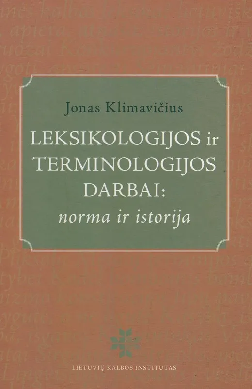 Leksikologijos ir terminologijos darbai