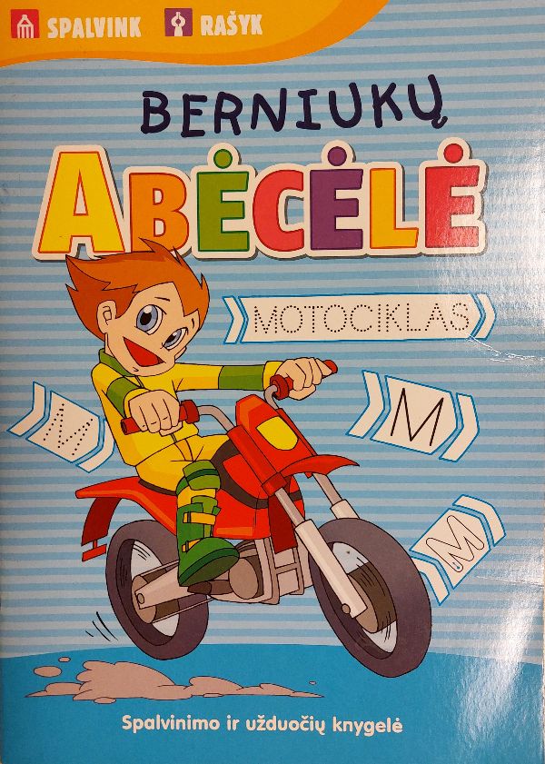 Berniukų abėcėlė Spalvinimo ir užduočių knygelė