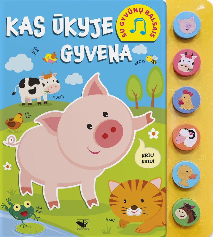 Kas ūkyje gyvena. Su gyvūnų balsais