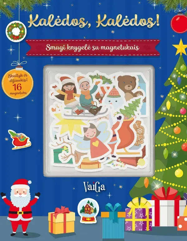 "Kalėdos, Kalėdos! Smagi knygelė su magnetukais", 3+