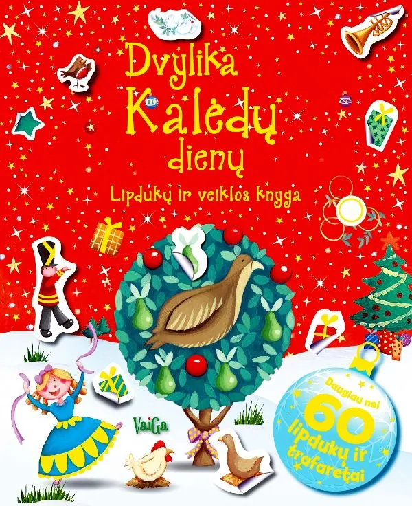"Dvylika Kalėdų dienų. Lipdukų ir veiklos knyga", 3+