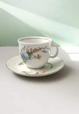 Puodelis su lėkštute, 150ml, Colditz Porzellan, Vokietija