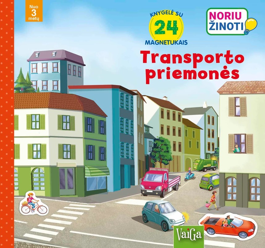 Transporto priemonės. Knygelė su 24 magnetukais