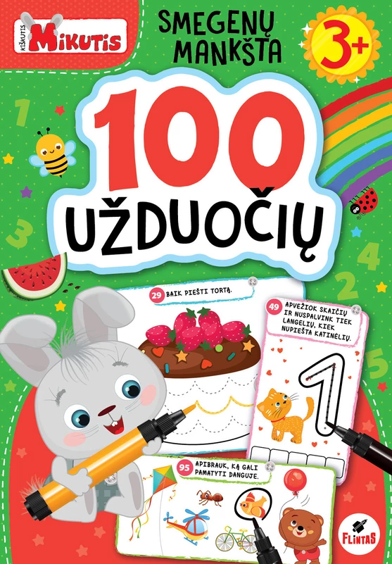 Kiškutis Mikutis. Smegenų mankšta. 100 užduočių trimečiui