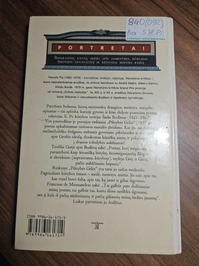 Bodleras. Liūdesio riteris. Serija „Portretai“